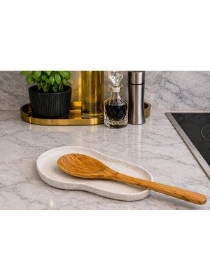 Studio Aslan Design Modern 3D Baskı Tezgah Üstü-Kirli Kaşık Altlığı Kirli Kaşıklık-Kepçe Altlığı Granit desen renkte