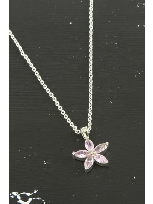 Zero Land Muratech Papatya Zirkon Taşlı Tr Kolye- Pembe