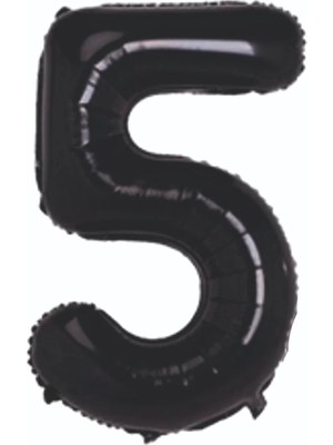 Deniz Parti 5 Rakam Siyah Folyo Balon 34''- 76 cm