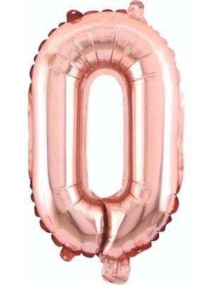 Deniz Parti 0 Rakam Rose Gold Folyo Balon 34''- 76 cm
