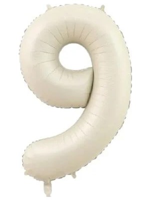 Deniz Parti 9 Rakam Krem Folyo Balon 34''- 76 cm