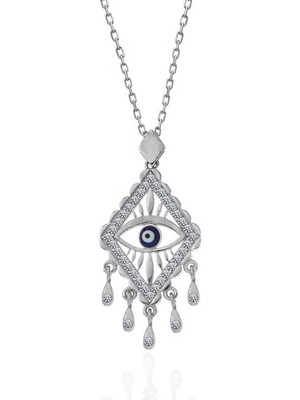 Siv Ticaret 925 Ayar Gümüş Nazarlı Göz Kadın Kolye