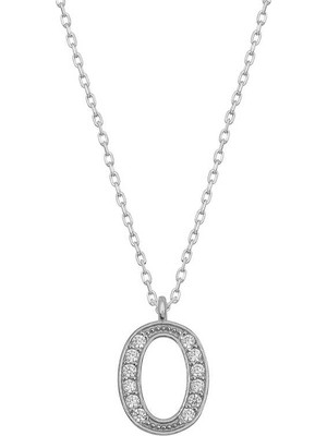 Siv Ticaret 925 Ayar Gümüş Rodyum Kaplama O Harfi Kadın Gümüş Kolye