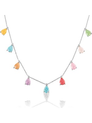 Siv Ticaret 925 Ayar Gümüş Renkli Kadın Şans Kolyesi