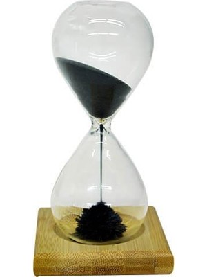 Siv Ticaret Kum Saati Manyetik Ahşap Standlı Dekoratif Hediyelik