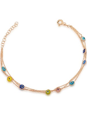 Siv Ticaret Gümüş Rose Nazar Bileklik