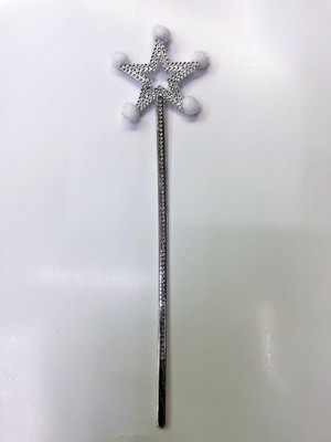 Siv Ticaret Parti Malzemesi Yıldız Peri Asası Sihirli Değnek Beyaz Ponponlu