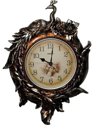 Siv Ticaret Duvara Asmalı Tavuskuşu Saat Dekoratif Hediyelik