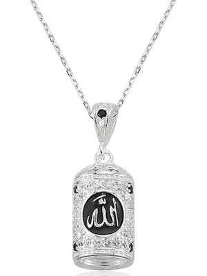 Siv Ticaret Gümüş Allah Yazılı Cevşen Duası Kadın Kolye