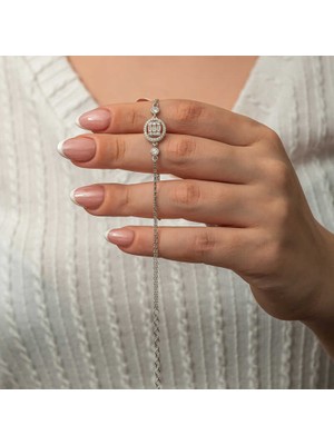 Siv Ticaret Gümüş Oval Baget Taşlı Kadın Bileklik