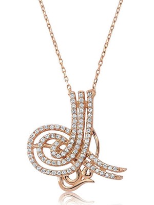 Siv Ticaret 925 Ayar Gümüş Tuğralı Kadın Gümüş Kolye