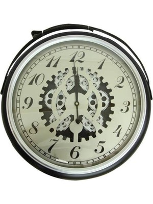 Siv Ticaret Saat Çarklı Askılı Duvar Saati Dekoratif Ev Ofis Hediyelik