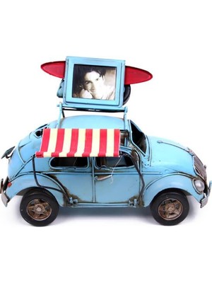 Siv Ticaret Dekoratif Metal Araba Çerçeveli ve Tenteli Vintage Hediyelik