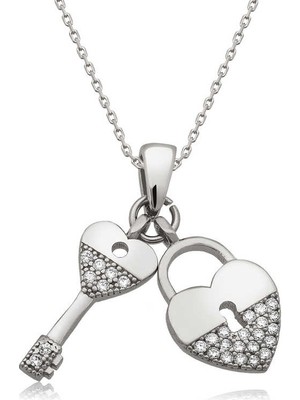 Siv Ticaret ​925 Ayar Gümüş Kalbimin Anahtarı Kolye