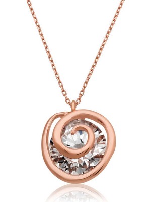 Siv Ticaret 925 Ayar Gümüş Rose Aşk Döngüsü Kolye