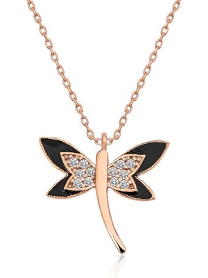 Siv Ticaret ​925 Ayar Gümüş Rose Yusufçuk Kadın Gümüş Kolye