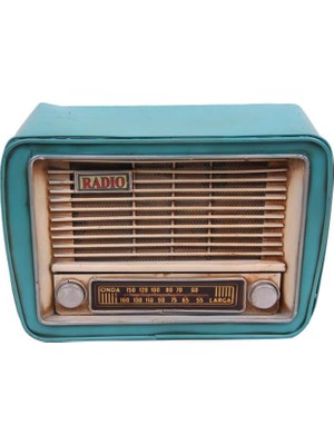 Siv Ticaret Dekoratif Metal Radyo Kumbaralı Vintage Hediyelik