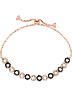 Siv Ticaret 925 Ayar Gümüş Rose Halka Asansör Bileklik