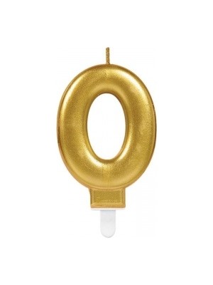 Siv Ticaret Parti Aksesuar Parti Malzemeleri 0 Rakam Mum Gold Renk