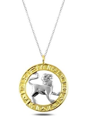 Siv Ticaret 925 Ayar ​gümüş Gold Aslan Burcu Kadın Gümüş Kolye