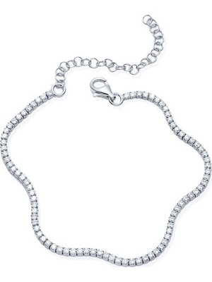 Siv Ticaret Gümüş 2 mm Su Yolu Kadın Bileklik