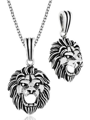 Siv Ticaret ​925 Ayar Gümüş Aslan Gümüş Kolye