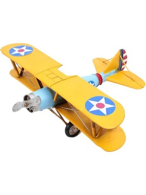 Siv Ticaret Dekoratif Metal Uçak Çift Kanatlı Biblo Dekoratif Hediyelik