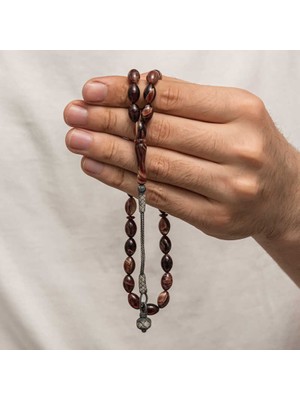 Siv Ticaret Gümüş Kazaz Püsküllü Sıkma Kehribar Tesbih