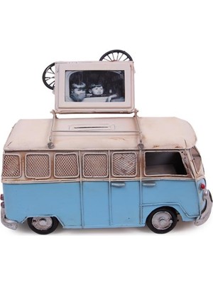 Siv Ticaret Dekoratif Metal Minibüs Çerçeveli ve Kumbaralı Hediyelik