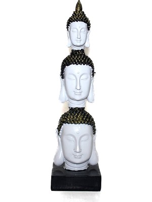 Siv Ticaret 3 Kafalı Buda Büstü