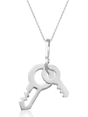 Siv Ticaret 925 Ayar Gümüş Anahtar Kadın Gümüş Kolye