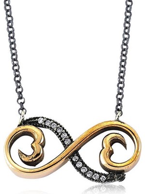 Siv Ticaret 925 Ayar Gümüş Otantik Sonsuzluk Kadın Gümüş Kolye