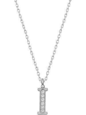 Siv Ticaret 925 Ayar Gümüş Rodyum Kaplama I Harfi Kadın Gümüş Kolye