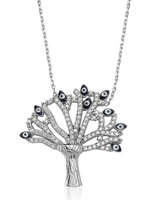 Siv Ticaret 925 Ayar Gümüş Dilek Ağacı Bayan Gümüş Kolye