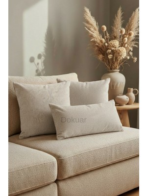 Dokuar Kadife Dokulu Premium Kiremit Düz Polyester Yastık Kırlent Kılıfı