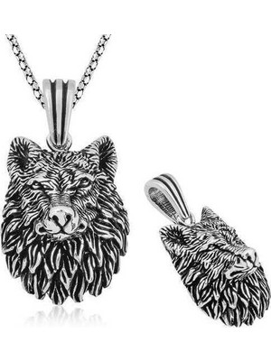 Siv Ticaret ​925 Ayar Gümüş Kurt Kafası Kolye