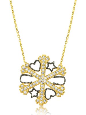 Siv Ticaret 925 Ayar Gümüş Kar Tanesi Şans Kadın Gümüş Kolye