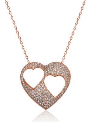 Siv Ticaret 925 Ayar Gümüş Kalpli Kadın Gümüş Kolye