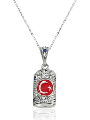 Siv Ticaret 925 Ayar Gümüş Ay Yıldız Cevşen Bayan Kolye