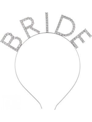 Siv Ticaret Bekarlığa Veda Mega Boy Kristal Taşlı Gümüş Bride Taç Gelin Tacı 20X21 cm