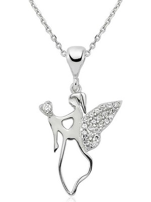 Siv Ticaret 925 Ayar Gümüş Melek Annem Kadın Gümüş Kolye