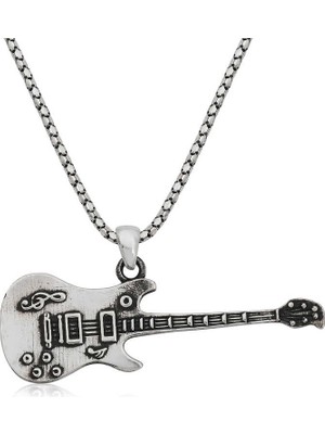 Siv Ticaret ​925 Ayar Gümüş Elektro Gitar Erkek Gümüş Kolye