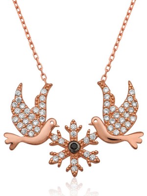 Siv Ticaret 925 Ayar Gümüş Aşk Kuşları Kadın Gümüş Kolye