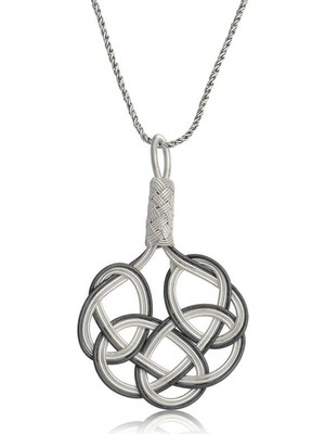 Siv Ticaret Gümüş Kazaziye Örgü Kadın Kolye