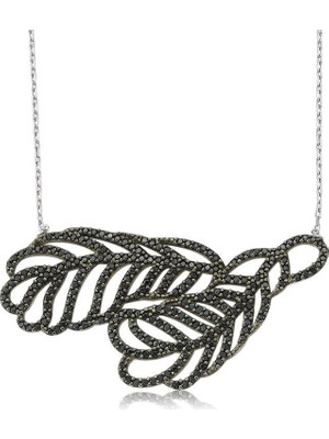 Siv Ticaret 925 Ayar Gümüş Iki Yaprak Kolye