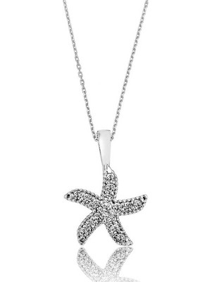Siv Ticaret 925 Ayar Gümüş Deniz Yıldızı Kadın Gümüş Kolye