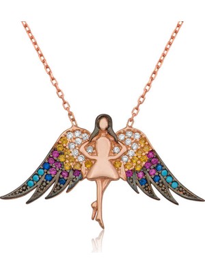 Siv Ticaret 925 Ayar Gümüş Melek Kadın Gümüş Kolye