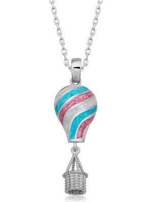 Siv Ticaret Gümüş Kapadokya Balon Kadın Kolye