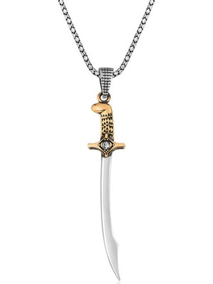 Siv Ticaret 925 Ayar Gümüş Kılıç Erkek Gümüş Kolye