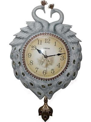 Siv Ticaret Duvara Asmalı Tavuskuşu Saat Dekoratif Hediyelik